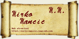 Mirko Mančić vizit kartica